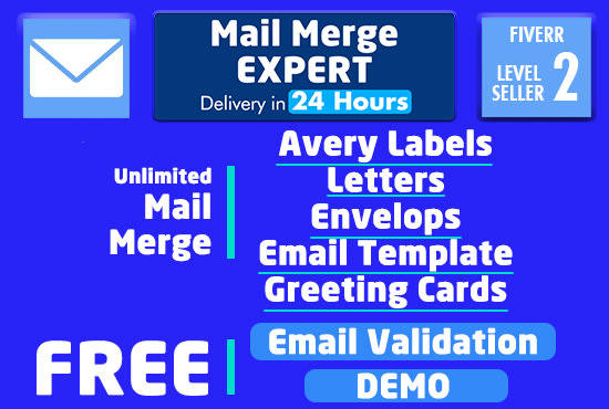 I will do avery mailing labels,mail merge shipping labels, letters, and envelopes