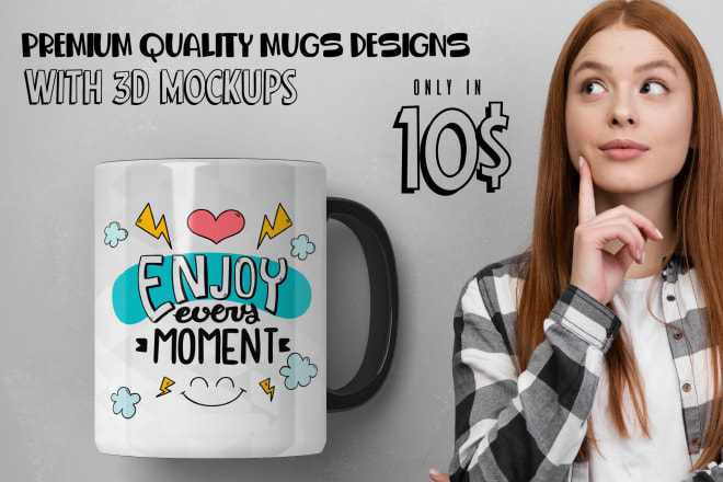 I will do awesome cups and coffee mugs custom design for you