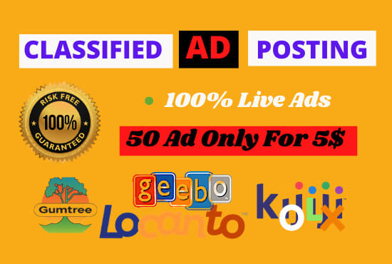 I will do best 150 submit USA classified ad posting