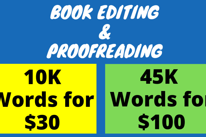 I will do book editing and proofreading
