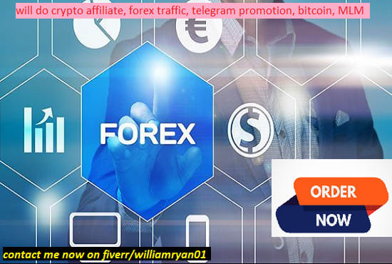 I will do crypto affiliate, forex traffic, telegram promotion, bitcoin, MLM
