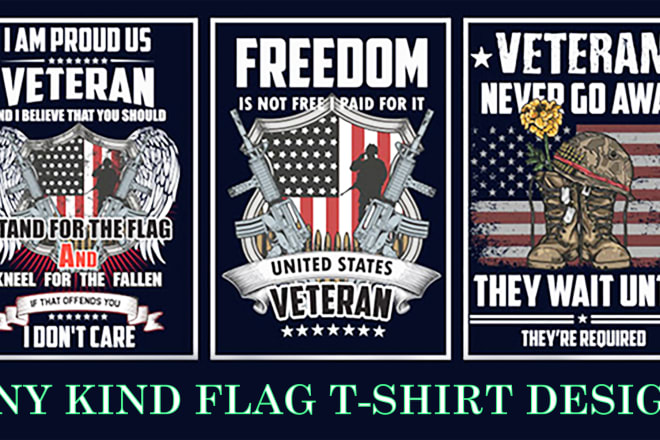 I will do custom distressed faded flag and typographic t shirt design