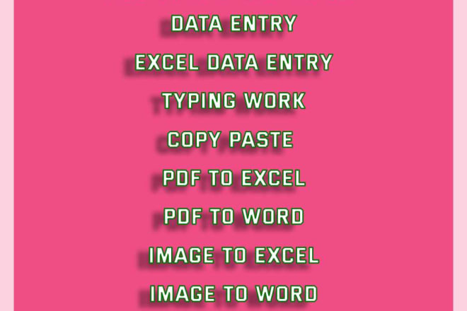 I will do data entry, typing work in a professional way