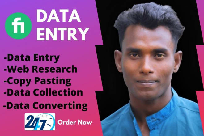 I will do data entry, web research, copy paste and data entry jobs