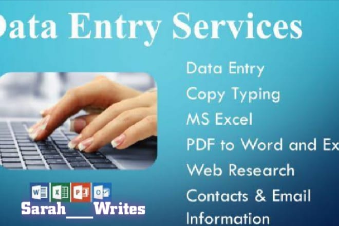 I will do data entry work using excel word inpage