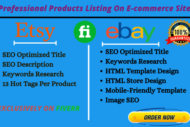 I will do etsy, ebay products listing, SEO optimization service
