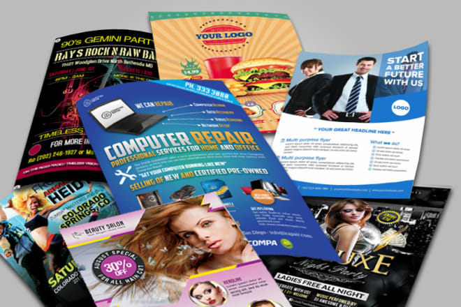 I will do flyer poster eflyer leaflet folder brochure design