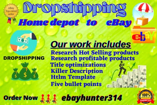 I will do home depot to ebay products listings