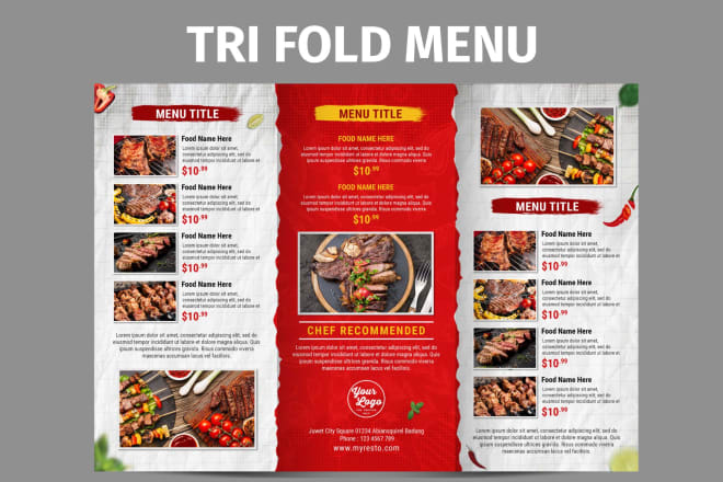 I will do modern restaurant flyer food menu digital menu