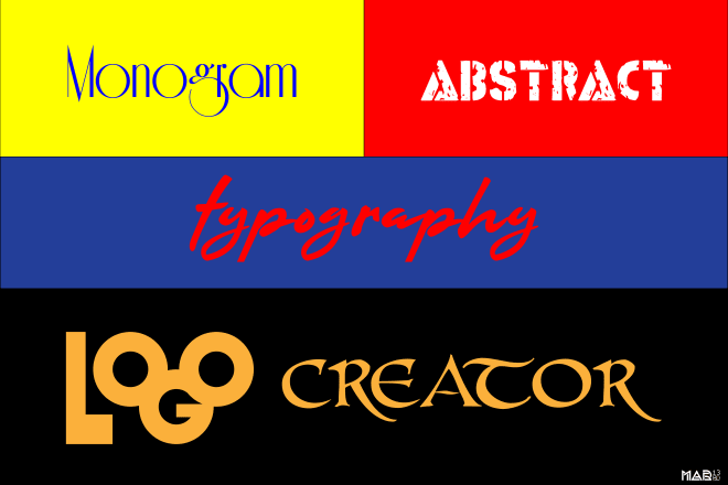 I will do monogram typography abstract logo creator