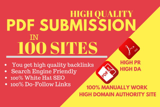 I will do pdf submission SEO backlinks with best 100 doc sites