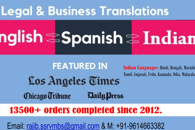 I will do perfect translate from english to indian and indian to english