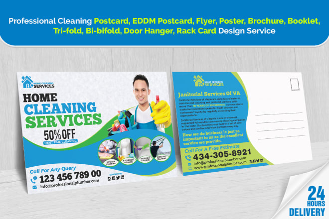 I will do professional cleaning service postcard and direct mail eddm in 24hrs