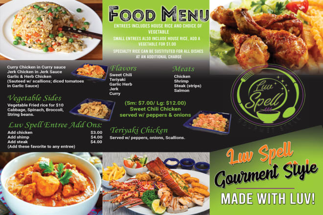 I will do restaurant menu, food menu, food flyer, menu design