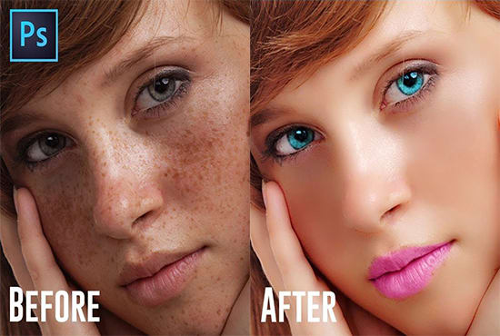 I will do skin retouch, colour change, face swap in adobe photoshop