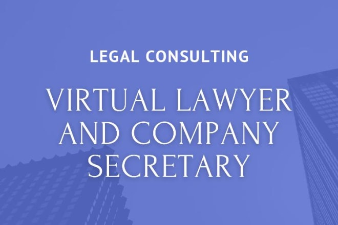 I will do virtual lawyer and company secretary services