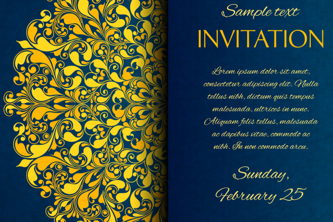 I will do wedding cards and invitation for all the function
