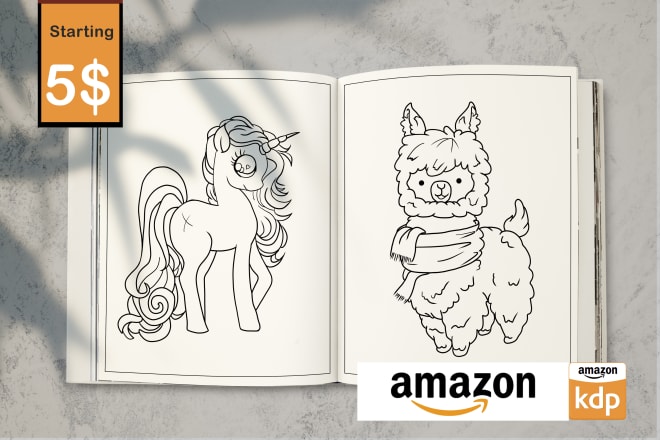 I will draw and design children colouring book pages