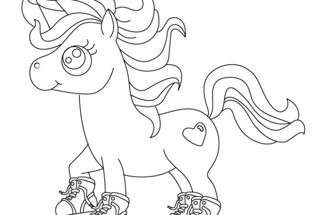 I will draw coloring book pages for pre school and school kids