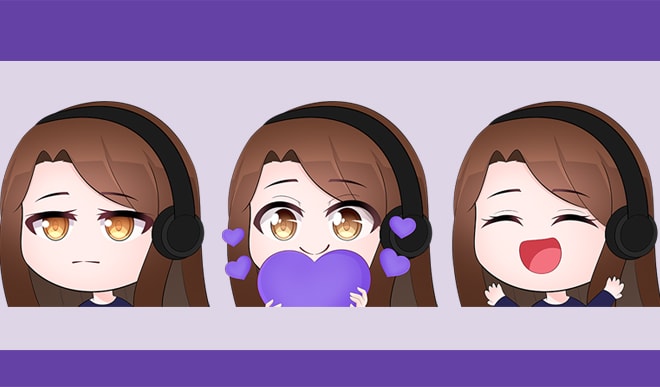 I will draw custom chibi anime emotes for twitch, discord sticker