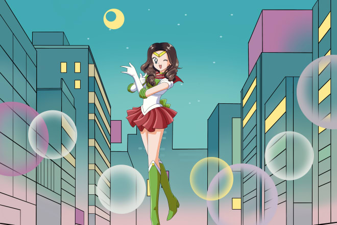 I will draw you in sailor moon anime style