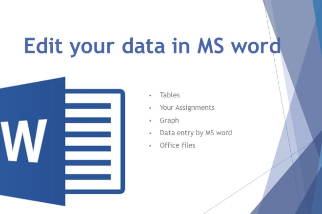 I will enter your data in ms word, data entry, tables, graph