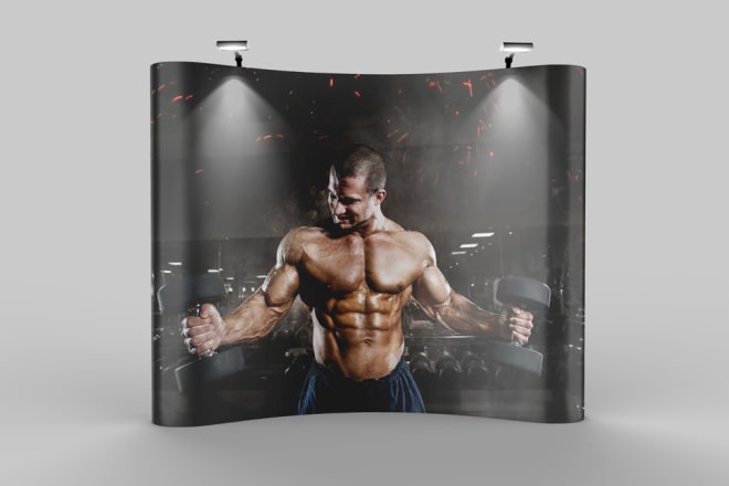 I will exhibition backing pop up banner photorealistic mockup