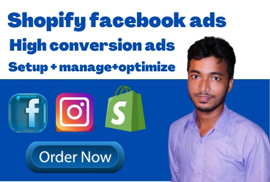 I will expert shopify facebook ads campaign, shopify online store