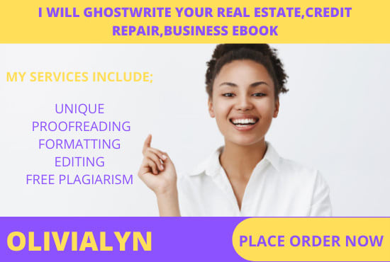 I will ghostwrite your finance, real estate, business, credit score and loan ebooks