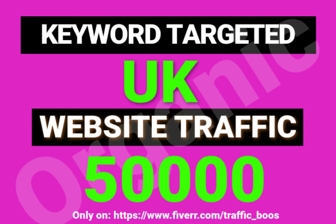 I will give you keyword targeted UK website traffic organic 50k