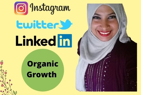 I will grow your instagram, twitter, linkedin with real followers