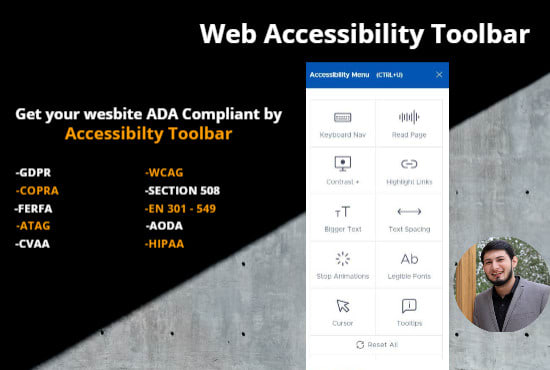 I will install and setup userway web accessibility toolbar for ada