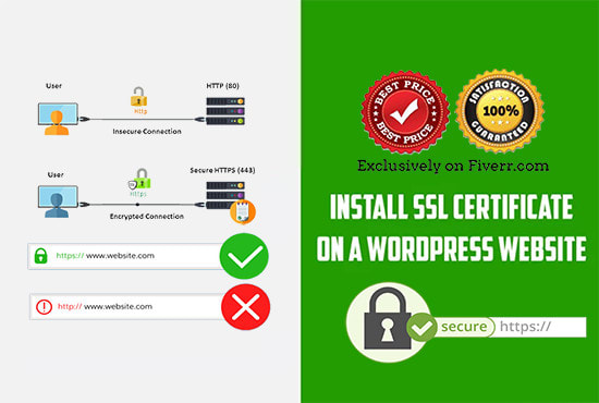 I will install ssl https certificate on your website