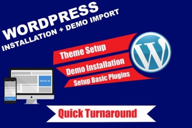 I will install wordpress and setup theme as a demo in 24 hrs