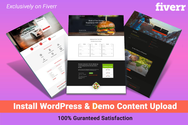 I will install wordpress theme and upload demo content