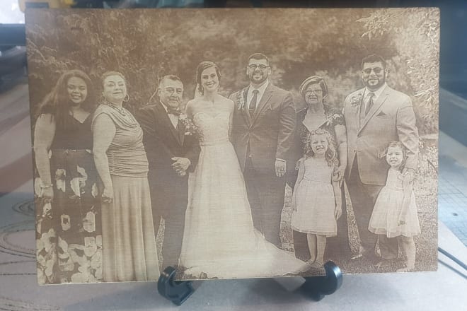 I will laser engraving photo edits specialize on wood