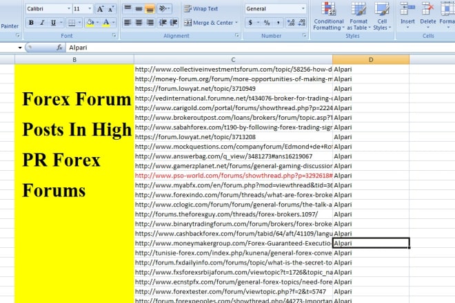 I will make 11 forex forum posts in high PR forex forums with links