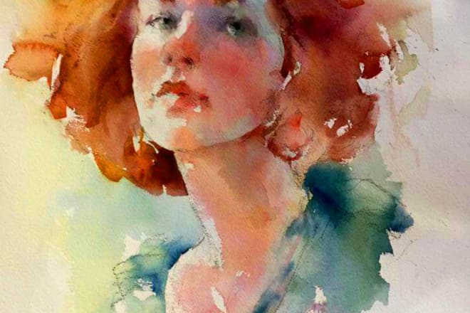 I will make abstract watercolor portrait painting illustration