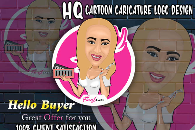 I will make caricature cartoon logo by yourself photo