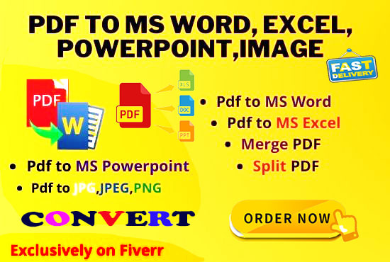 I will merge, split, and convert pdf file into doc, xlsx, ppt, jpeg, jpg, png