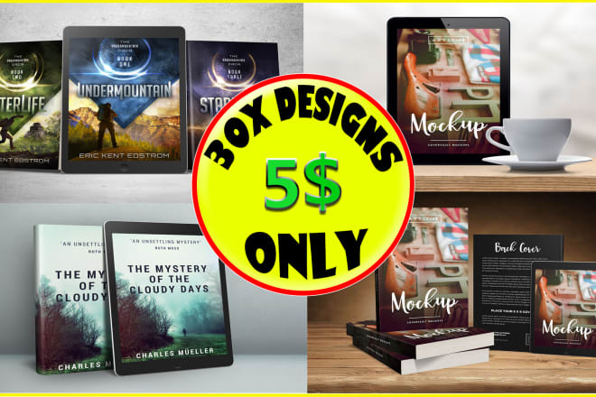 I will mockup your ebook cover with my 30x 3d ipad and book designs