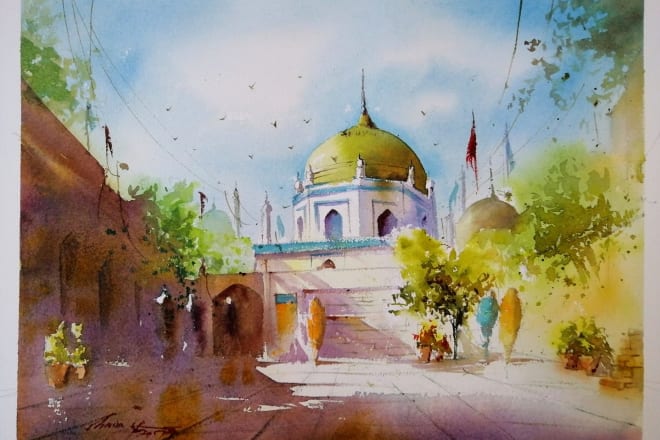 I will paint any picture in watercolors by hand