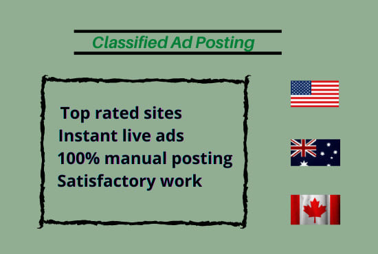 I will post classified ads on top rated sites