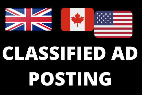I will post free classified ads on top 100 USA,UK,canada ad sites