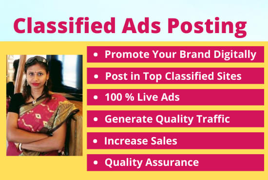 I will post your ads manually on top classified sites