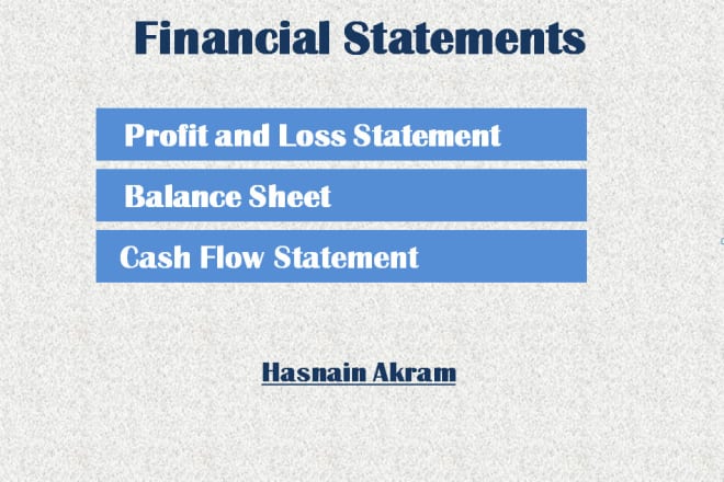 I will prepare financial statements and write an analysis report