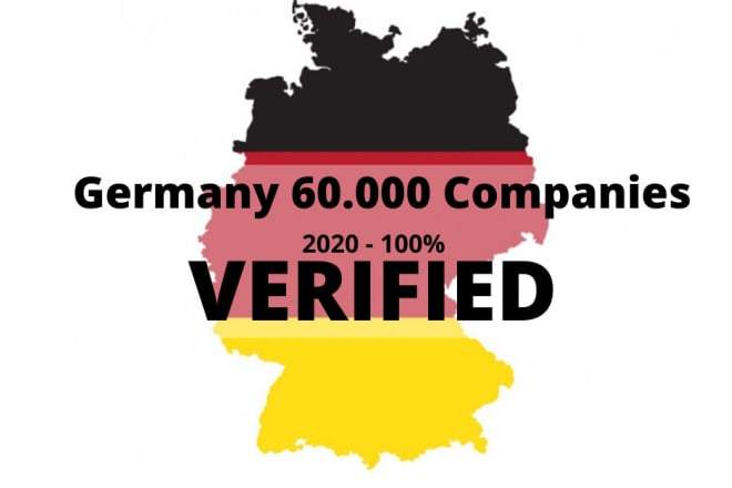 I will provide 2020 verified german database of 60k companies