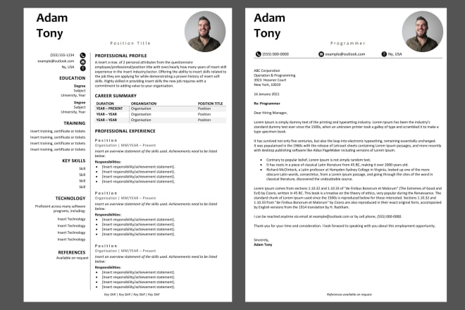 I will provide professional resume design, cover letter and linkedin optimization