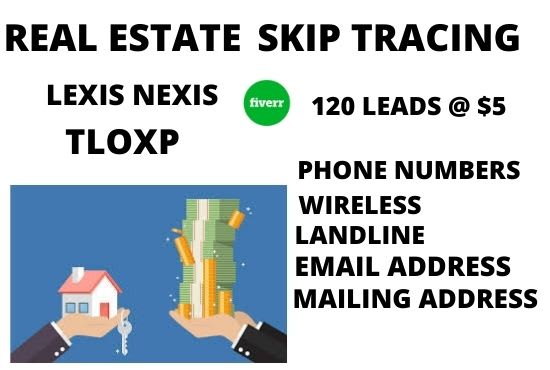 I will provide skip tracing service for your real estate business by tlo