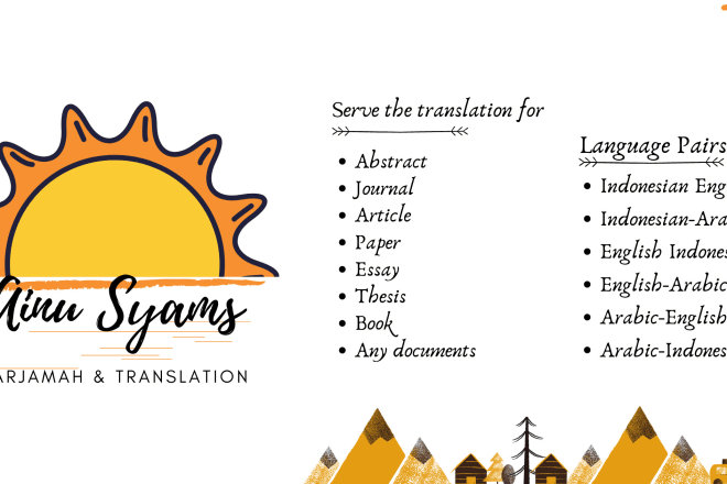 I will provide translation services for any documents